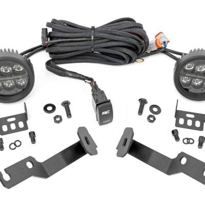 LED Light Kit | Ditch Mount | Black Series Round | 3.5 Inch | Amber DRL | Toyota Tacoma (05-15)
