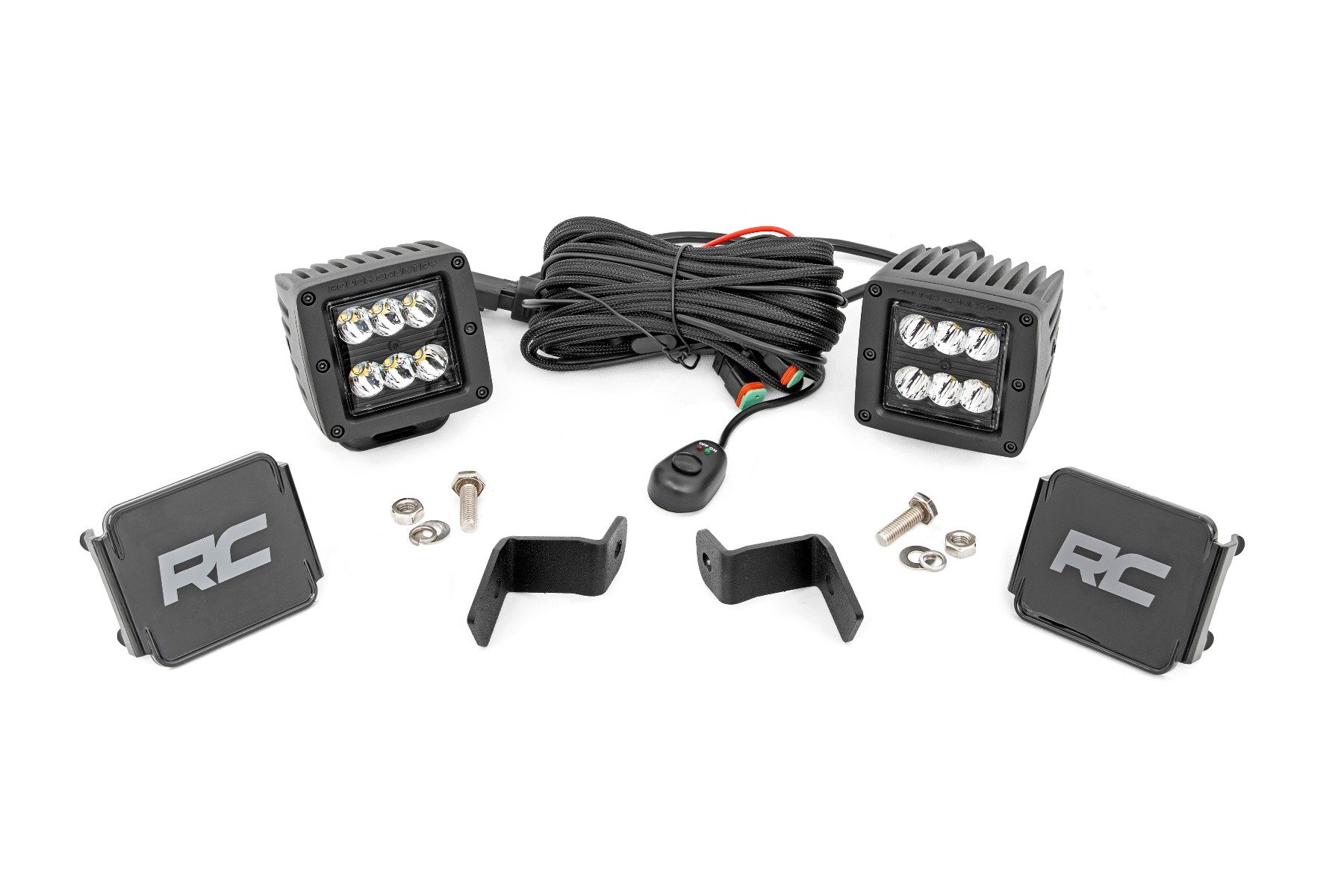 LED Light Kit | Ditch Mount | 2" Black Pair | Spot | Ford F-150 (15-25)/F-150 Lightning (22-25)