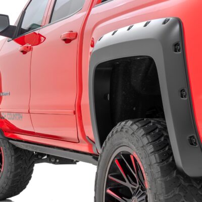 Pocket Fender Flares | 6'7" & 8' Bed | GAN Silver Ice Metallic | Chevy Silverado 1500 (14-18)/2500HD
