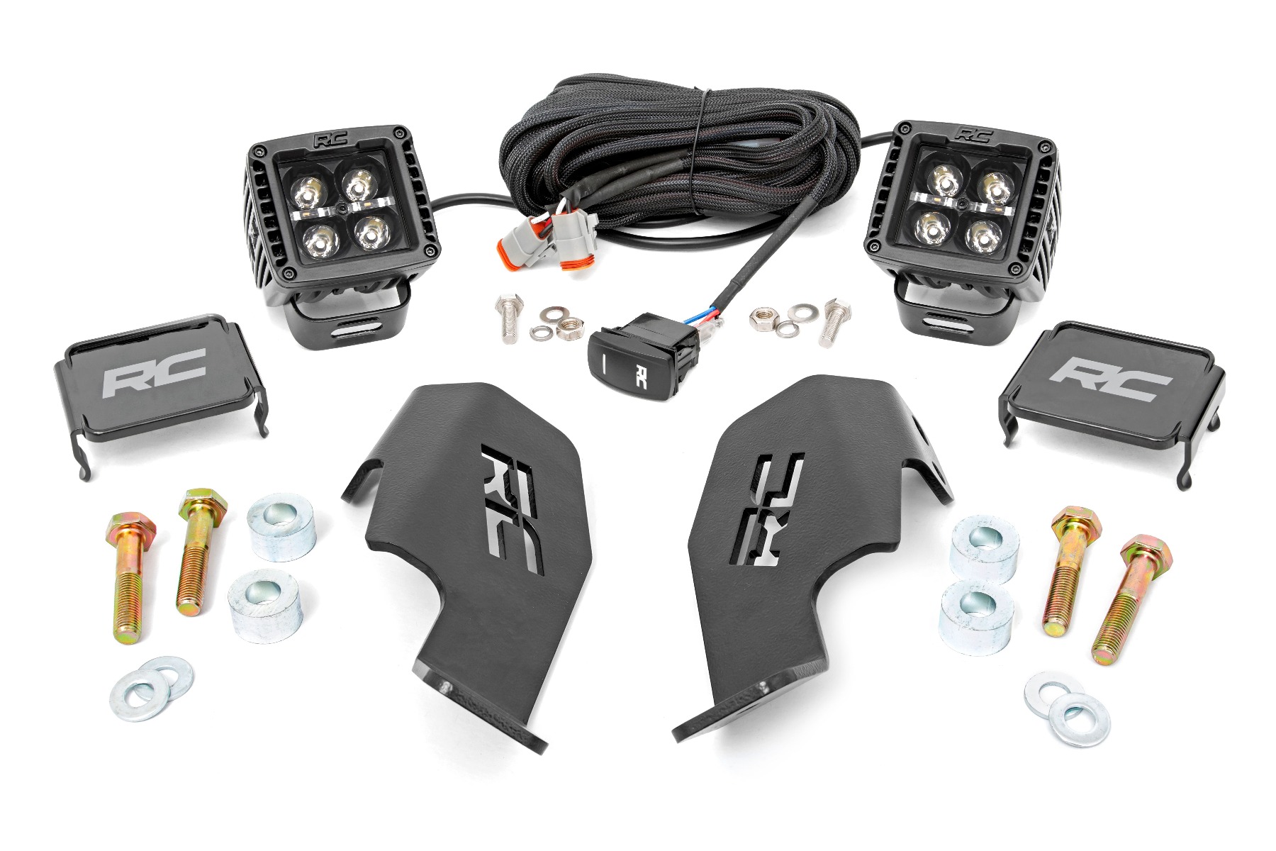 LED Light Kit | Cage Mount | 2" Black Pair | Amber DRL | Honda Talon 1000