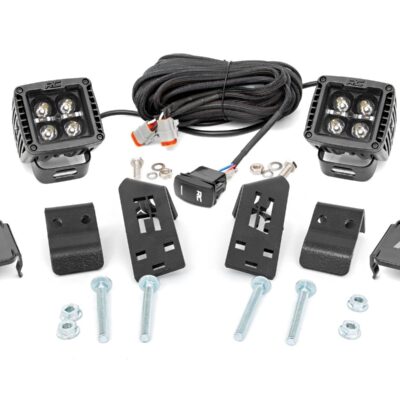 LED Light Kit | "A" Pillar Mount | 2" Black Pair | White DRL | Polaris RZR PRO XP